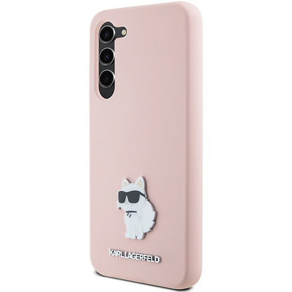 Futrola za Samsung Galaxy S23+ S916, Karl Lagerfeld, Silicone Choupette Metal, Roze