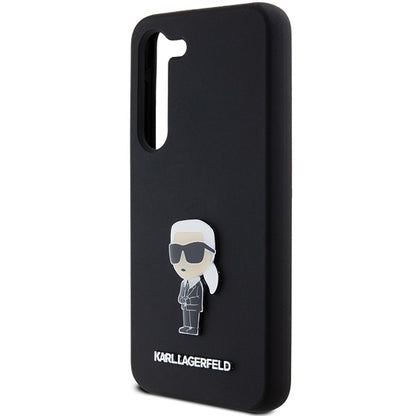 Futrola za Samsung Galaxy S23+ S916, Karl Lagerfeld, Silicone Ikonik Karl Metal, Crna