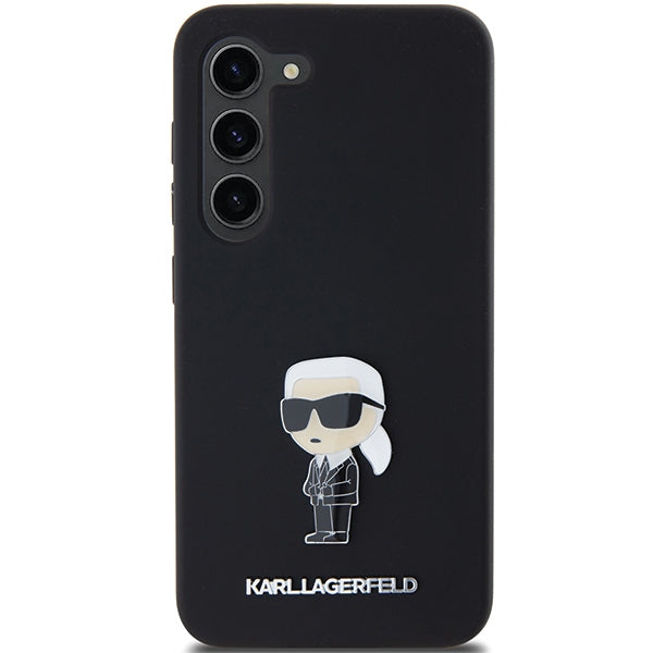 Futrola za Samsung Galaxy S23+ S916, Karl Lagerfeld, Silicone Ikonik Karl Metal, Crna
