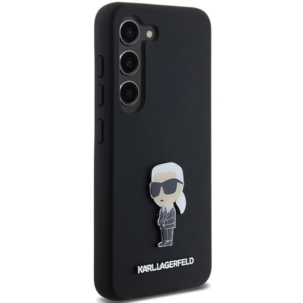 Futrola za Samsung Galaxy S23+ S916, Karl Lagerfeld, Silicone Ikonik Karl Metal, Crna