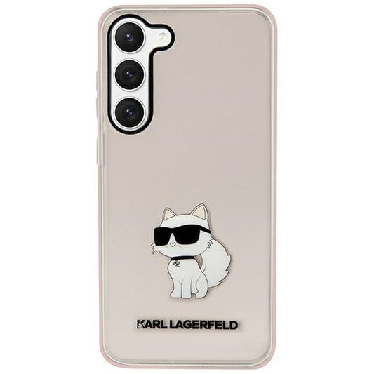 Futrola za Samsung Galaxy S23 S911, Karl Lagerfeld, Ikonik Choupette, Roze