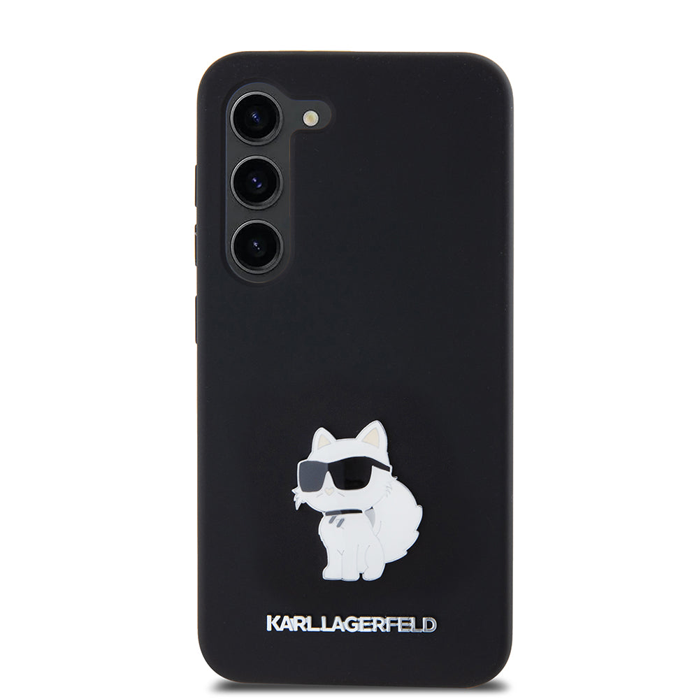 Futrola za Samsung Galaxy S23 S911, Karl Lagerfeld, Silicone Choupette Metal, Crna