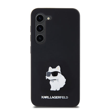 Futrola za Samsung Galaxy S23 S911, Karl Lagerfeld, Silicone Choupette Metal, Crna