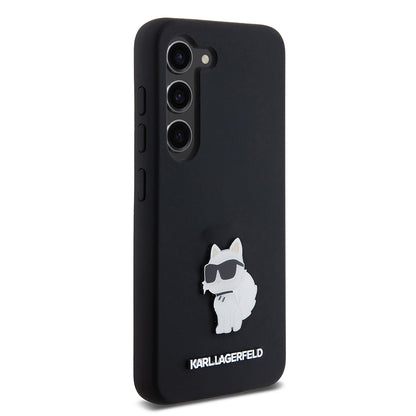 Futrola za Samsung Galaxy S23 S911, Karl Lagerfeld, Silicone Choupette Metal, Crna