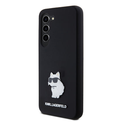 Futrola za Samsung Galaxy S23 S911, Karl Lagerfeld, Silicone Choupette Metal, Crna
