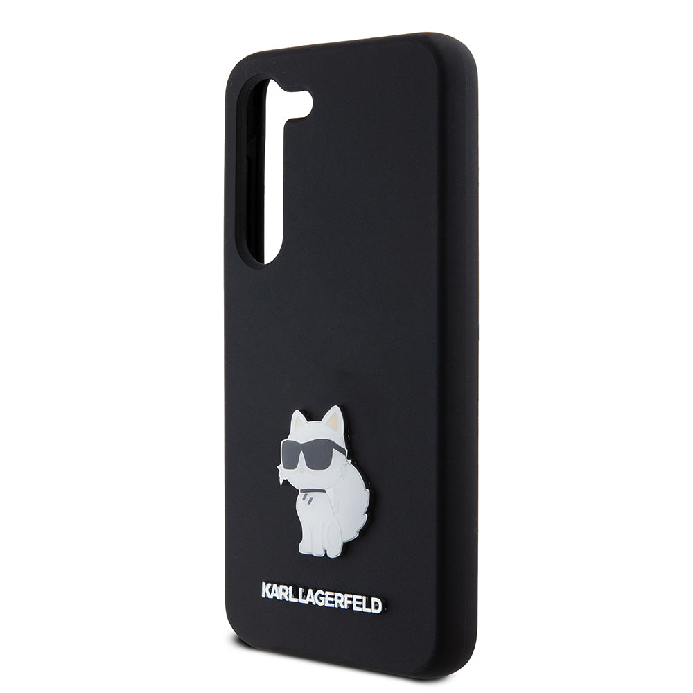 Futrola za Samsung Galaxy S23 S911, Karl Lagerfeld, Silicone Choupette Metal, Crna