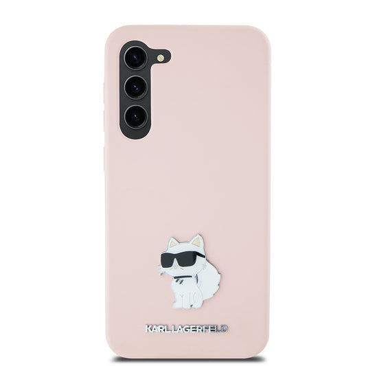 Futrola za Samsung Galaxy S23 S911, Karl Lagerfeld, Silicone Choupette Metal, Roze