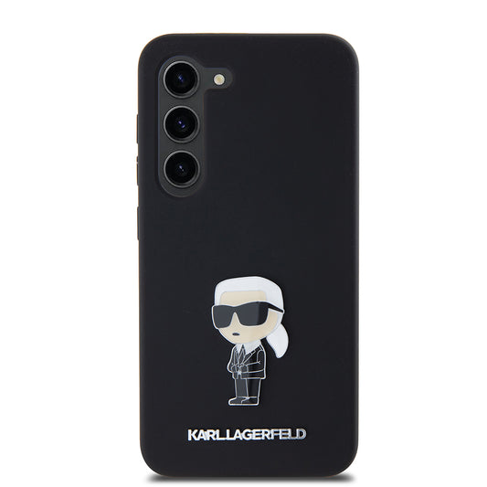 Futrola za Samsung Galaxy S23 S911, Karl Lagerfeld, Silicone Ikonik Karl Metal, Crna