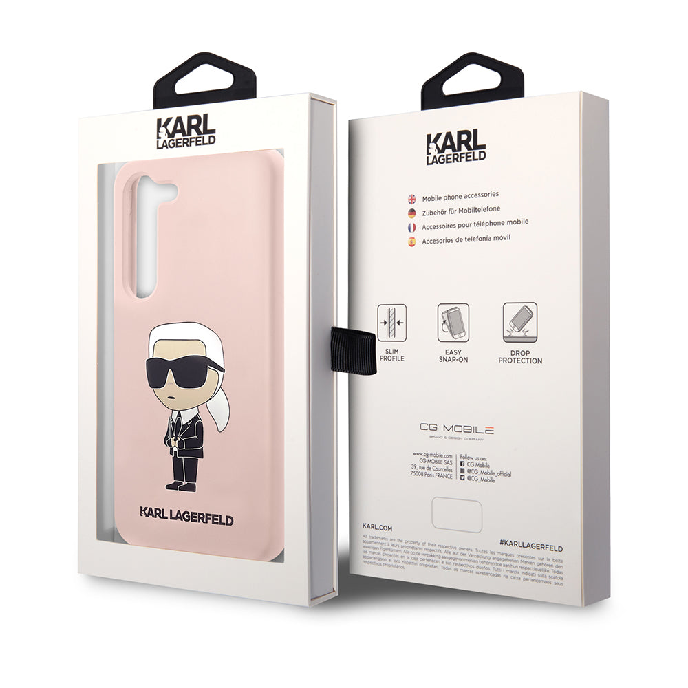 Futrola za Samsung Galaxy S23 S911, Karl Lagerfeld, Silicone Ikonik Karl, Roze