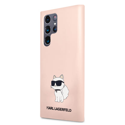 Futrola za Samsung Galaxy S23 Ultra S918, Karl Lagerfeld, Silikonska Choupette, Roze