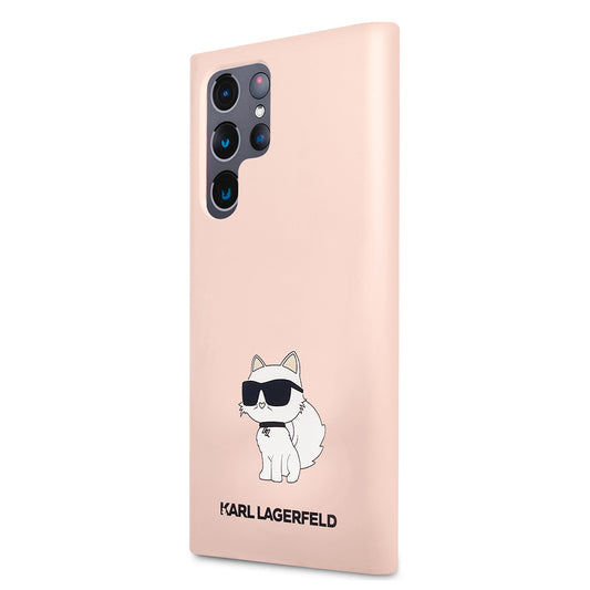 Futrola za Samsung Galaxy S23 Ultra S918, Karl Lagerfeld, Silikonska Choupette, Roze