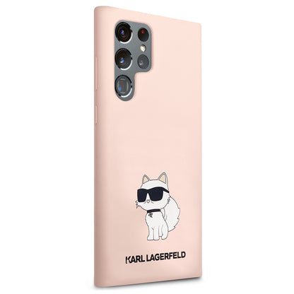 Futrola za Samsung Galaxy S23 Ultra S918, Karl Lagerfeld, Silikonska Choupette, Roze