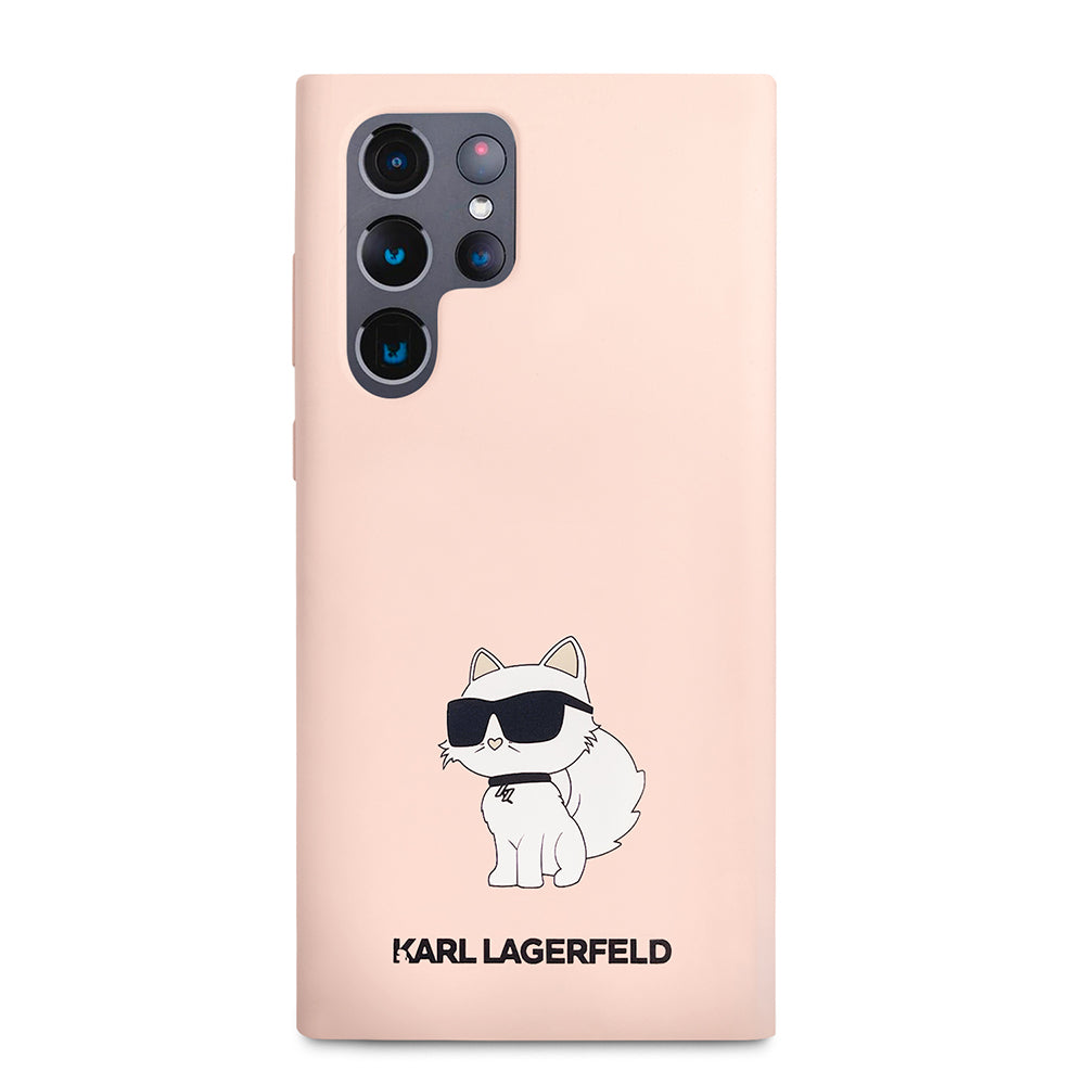 Futrola za Samsung Galaxy S23 Ultra S918, Karl Lagerfeld, Silikonska Choupette, Roze