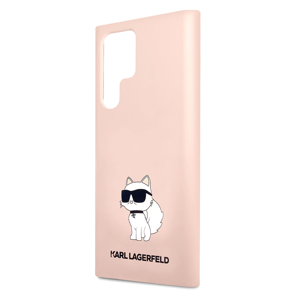 Futrola za Samsung Galaxy S23 Ultra S918, Karl Lagerfeld, Silikonska Choupette, Roze