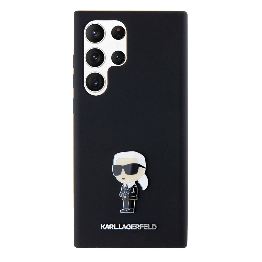 Futrola za Samsung Galaxy S23 Ultra S918, Karl Lagerfeld, Silicone Ikonik Karl Metal, Crna