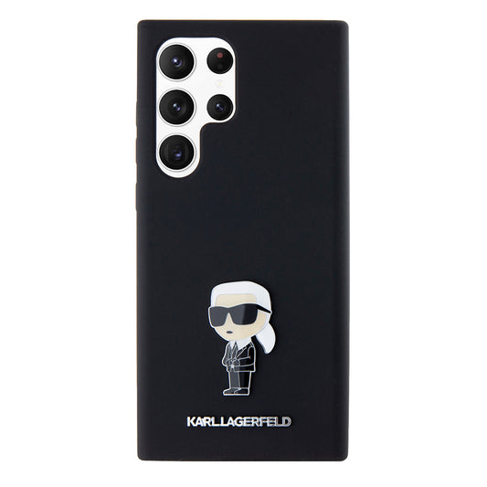 Futrola za Samsung Galaxy S23 Ultra S918, Karl Lagerfeld, Silicone Ikonik Karl Metal, Crna