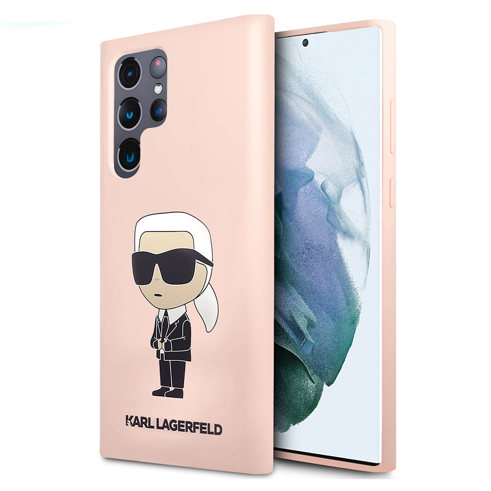 Futrola za Samsung Galaxy S23 Ultra S918, Karl Lagerfeld, Silicone Ikonik Karl, Roze