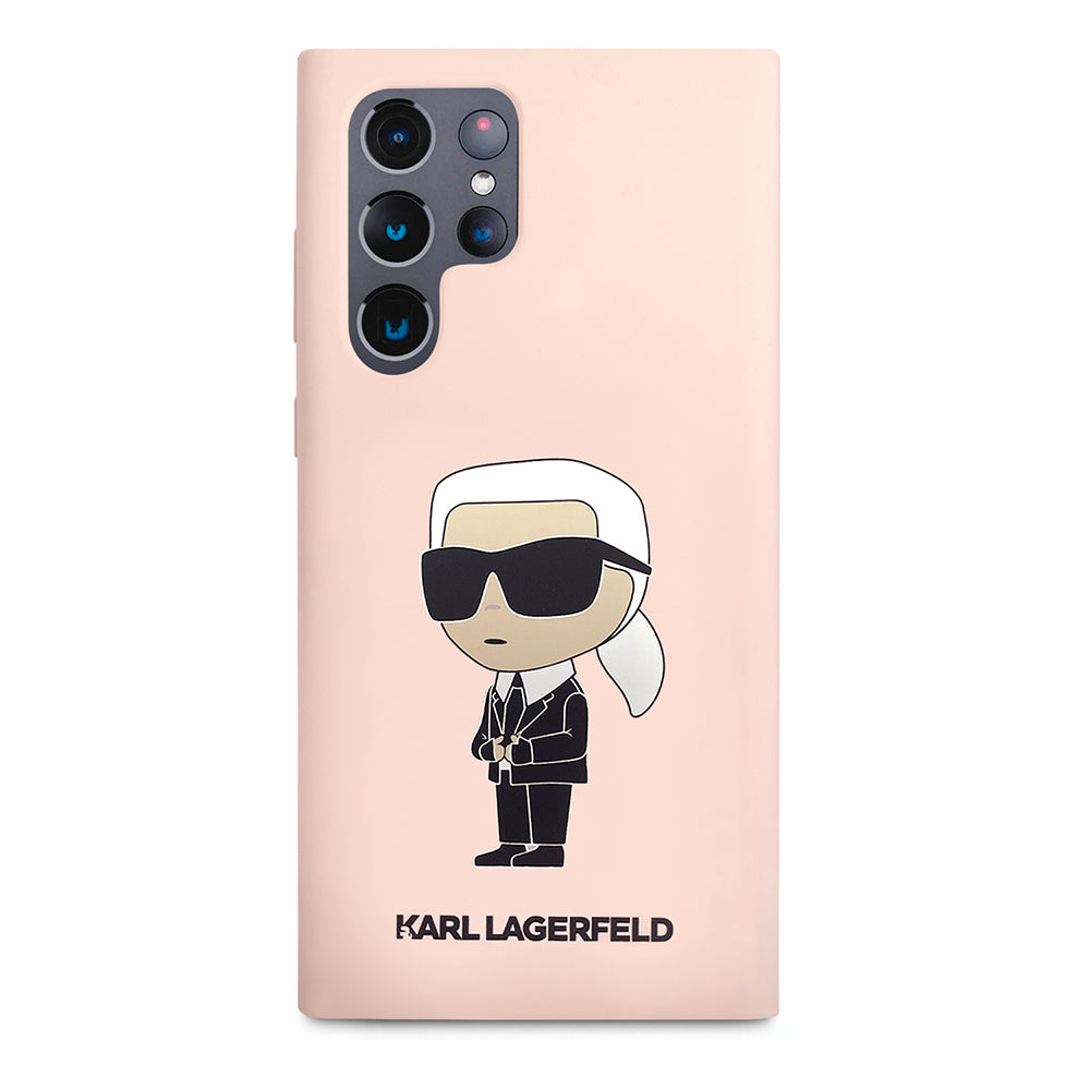 Futrola za Samsung Galaxy S23 Ultra S918, Karl Lagerfeld, Silicone Ikonik Karl, Roze