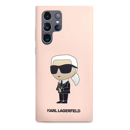 Futrola za Samsung Galaxy S23 Ultra S918, Karl Lagerfeld, Silicone Ikonik Karl, Roze