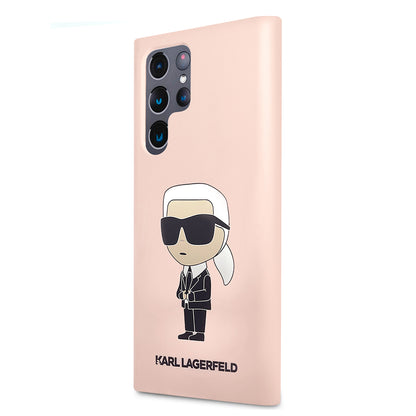 Futrola za Samsung Galaxy S23 Ultra S918, Karl Lagerfeld, Silicone Ikonik Karl, Roze
