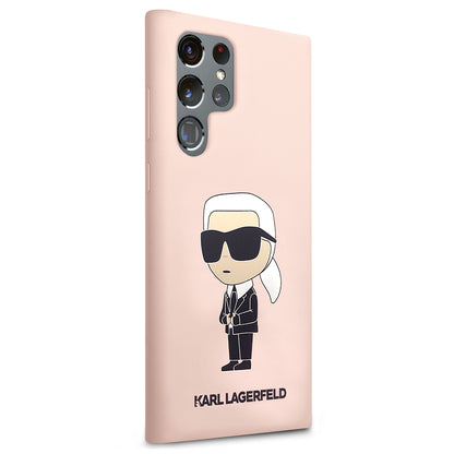 Futrola za Samsung Galaxy S23 Ultra S918, Karl Lagerfeld, Silicone Ikonik Karl, Roze