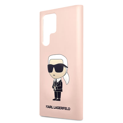 Futrola za Samsung Galaxy S23 Ultra S918, Karl Lagerfeld, Silicone Ikonik Karl, Roze