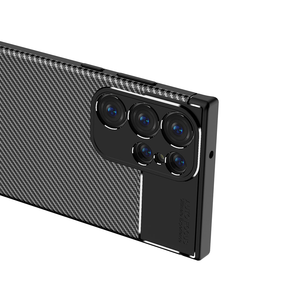Futrola za Samsung Galaxy S23 Ultra S918, Techsuit, CarbonFiber, Crna