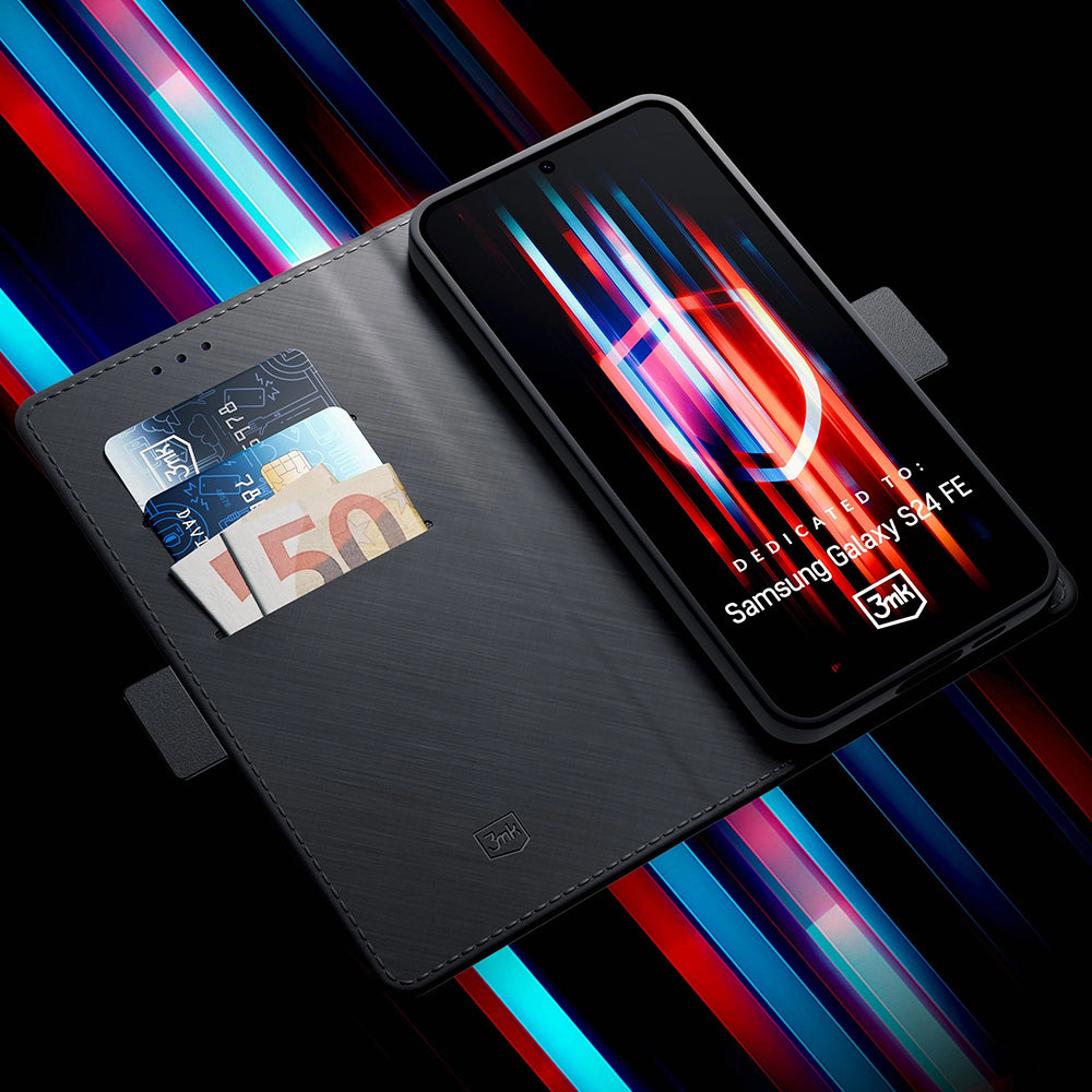 Futrola za Samsung Galaxy S24 FE S721, 3MK, Wallet, Crna