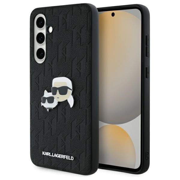Futrola za Samsung Galaxy S24 FE S721, Karl Lagerfeld, Monogram Karl & Choupette's Heads, Crna