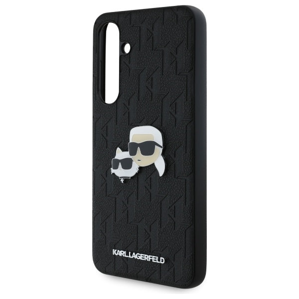 Futrola za Samsung Galaxy S24 FE S721, Karl Lagerfeld, Monogram Karl & Choupette's Heads, Crna