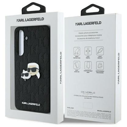 Futrola za Samsung Galaxy S24 FE S721, Karl Lagerfeld, Monogram Karl & Choupette's Heads, Crna