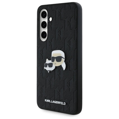 Futrola za Samsung Galaxy S24 FE S721, Karl Lagerfeld, Monogram Karl & Choupette's Heads, Crna