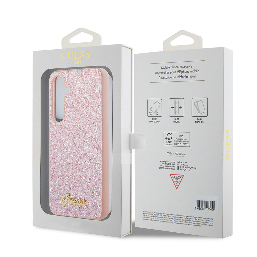 Futrola za Samsung Galaxy S24+ S926, Guess, Glitter Script, Roze