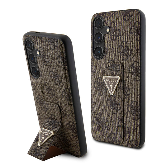 Futrola za Samsung Galaxy S24+ S926, Guess, Grip Stand 4G Triangle Strass, Braon