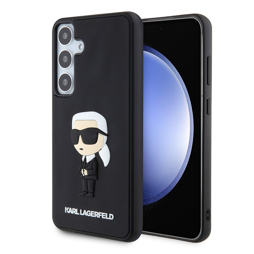 Futrola za Samsung Galaxy S24+ S926, Karl Lagerfeld, 3D Rubber Ikonik Karl, Crna