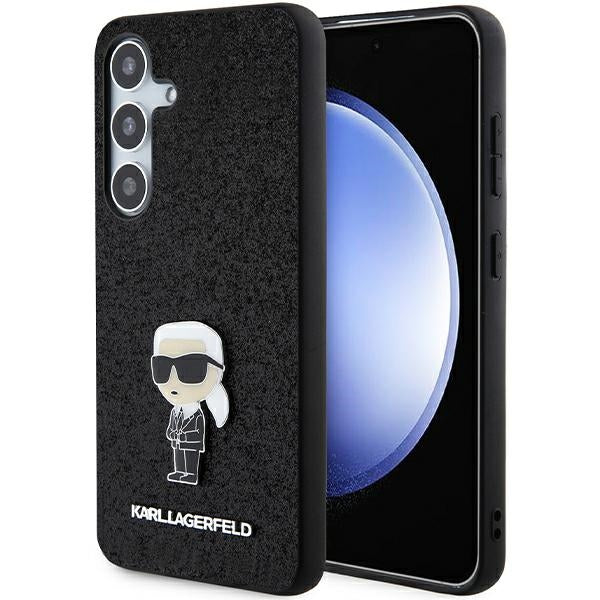 Futrola za Samsung Galaxy S24+ S926, Karl Lagerfeld, Glitter Ikonik Karl Logo, Crna