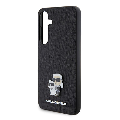 Futrola za Samsung Galaxy S24+ S926, Karl Lagerfeld, Saffiano Karl & Choupette Metal, Crna