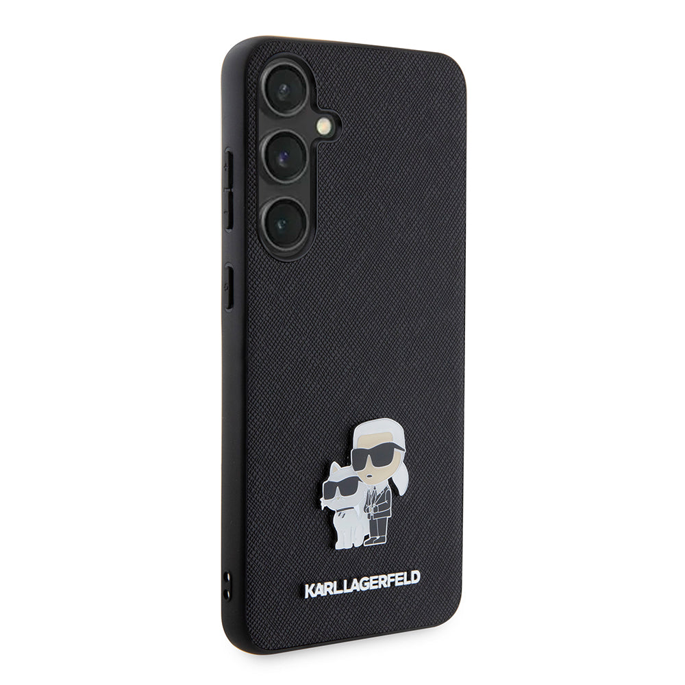 Futrola za Samsung Galaxy S24+ S926, Karl Lagerfeld, Saffiano Karl & Choupette Metal, Crna