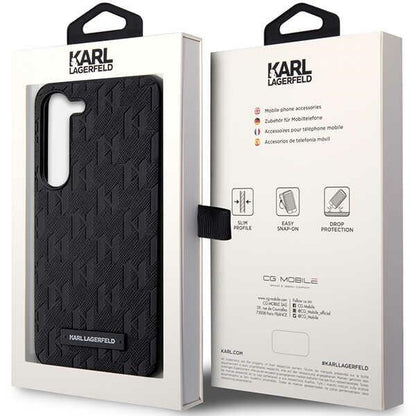 Futrola za Samsung Galaxy S24+ S926, Karl Lagerfeld, Saffiano Monogram Metal Logo, Crna