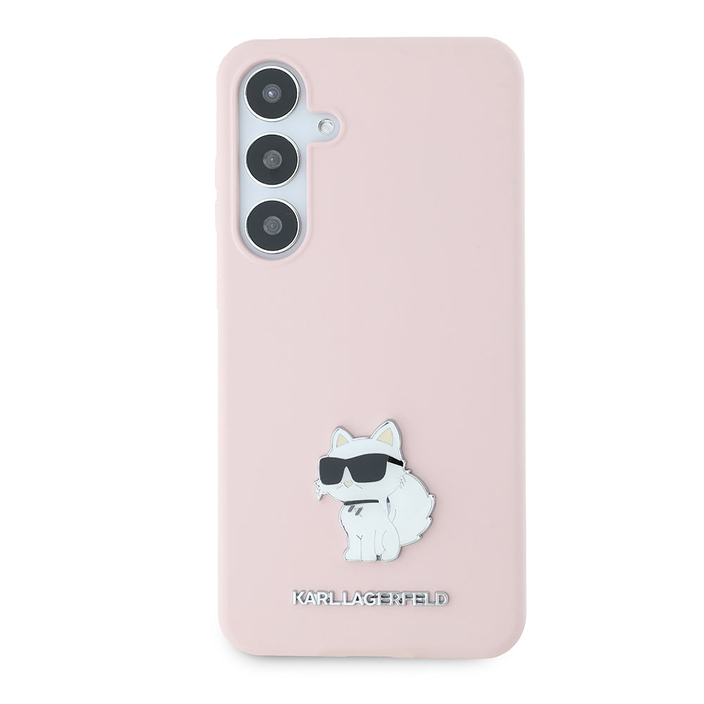 Futrola za Samsung Galaxy S24+ S926, Karl Lagerfeld, Silicone Choupette Metal, Roze
