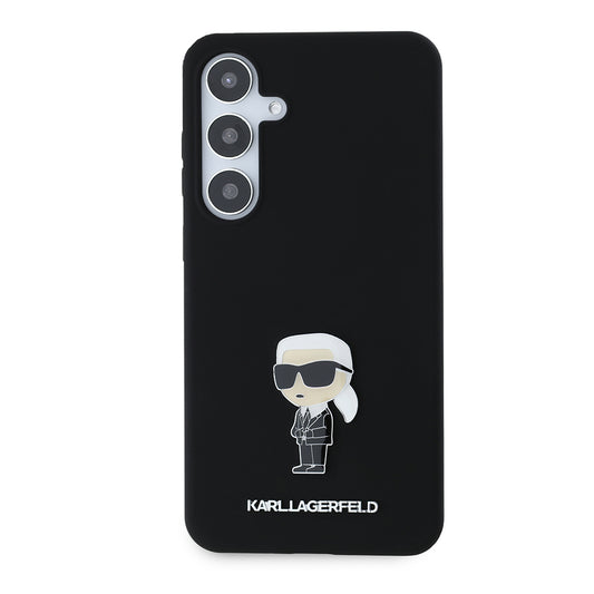 Futrola za Samsung Galaxy S24+ S926, Karl Lagerfeld, Silicone Ikonik Karl Metal, Crna