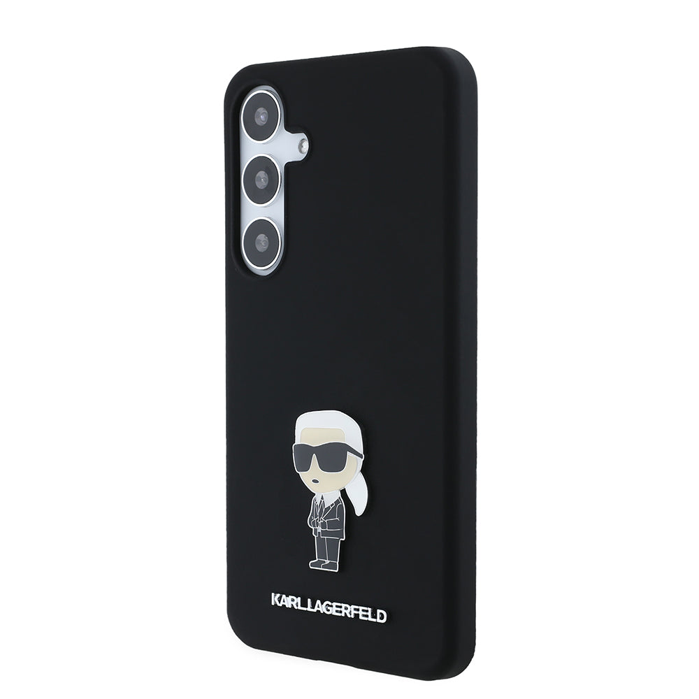 Futrola za Samsung Galaxy S24+ S926, Karl Lagerfeld, Silicone Ikonik Karl Metal, Crna