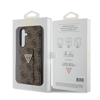 Futrola za Samsung Galaxy S24 S921, Guess, Grip Stand 4G Triangle Strass, Braon