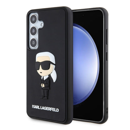 Futrola za Samsung Galaxy S24 S921, Karl Lagerfeld, 3D Rubber Ikonik Karl, Crna