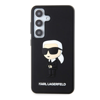 Futrola za Samsung Galaxy S24 S921, Karl Lagerfeld, 3D Rubber Ikonik Karl, Crna