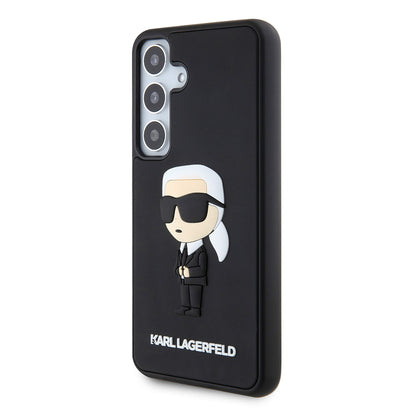 Futrola za Samsung Galaxy S24 S921, Karl Lagerfeld, 3D Rubber Ikonik Karl, Crna
