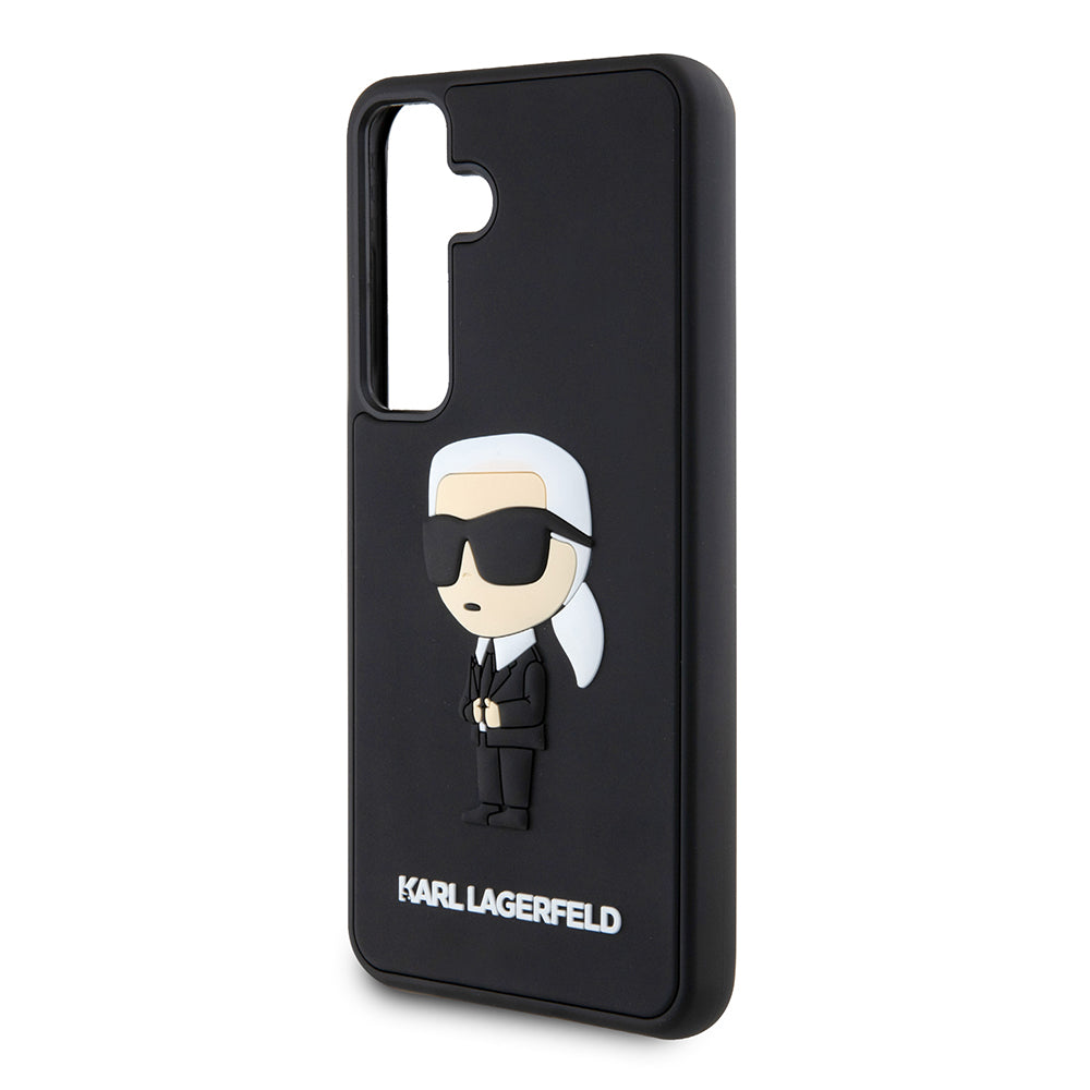 Futrola za Samsung Galaxy S24 S921, Karl Lagerfeld, 3D Rubber Ikonik Karl, Crna