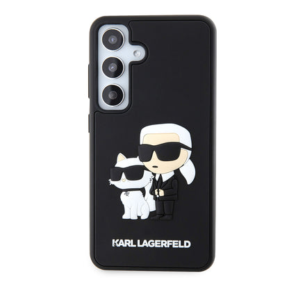 Futrola za Samsung Galaxy S24 S921, Karl Lagerfeld, 3D Rubber Karl & Choupette, Crna