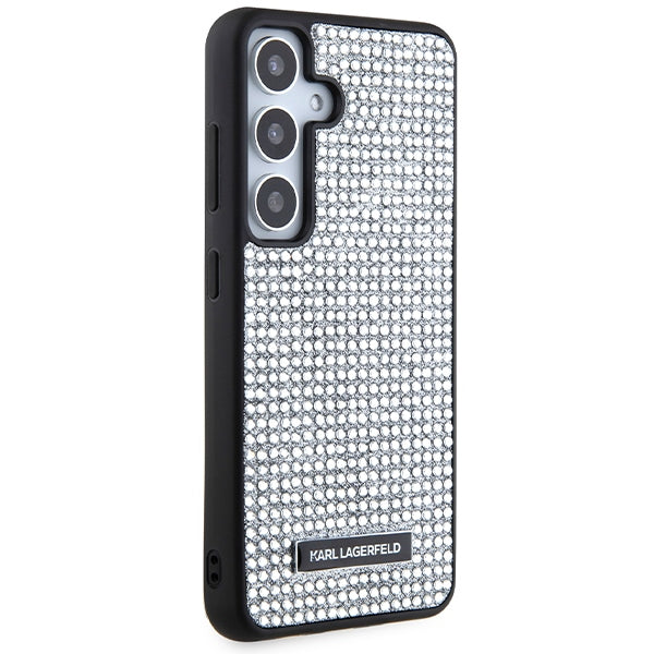 Futrola za Samsung Galaxy S24 S921, Karl Lagerfeld, Rhinestone Metal Plate, Srebrna