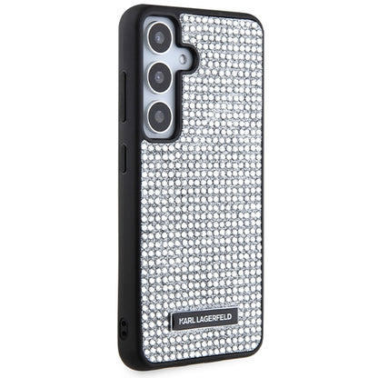 Futrola za Samsung Galaxy S24 S921, Karl Lagerfeld, Rhinestone Metal Plate, Srebrna